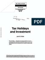 Tax Holiday and Investment