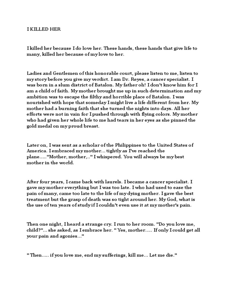 Declamation I Killed Her Pdf