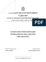 Il Ruolo Del Fmi Nella Recente Crisi Argentina