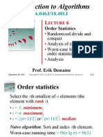 Introduction To Algorithms: Order Statistics