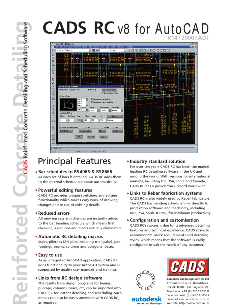 CADS RC: Reinforced Concrete Detailing | PDF | Computer Aided Design ...
