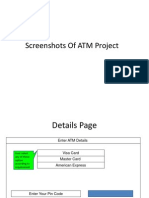 Screenshots of ATM Project
