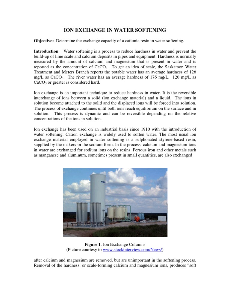 Ion Exchange Process for Water Softening | PDF | Ion Exchange ...