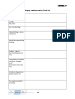 Staging Area Information Check List