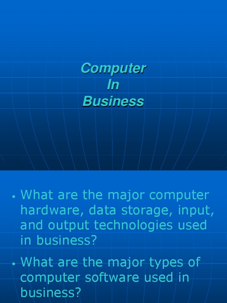 Computer Technologies in Business | PDF | Computer Data Storage | Video ...