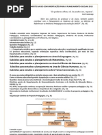 DESTAQUES DO DOCUMENTO ORIENTAÇÕES PARA O PLANEJAMENTO ESCOLAR 2013