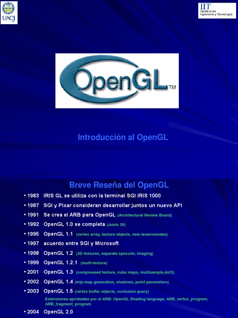 Historia y Uso de OpenGL en Programación | PDF