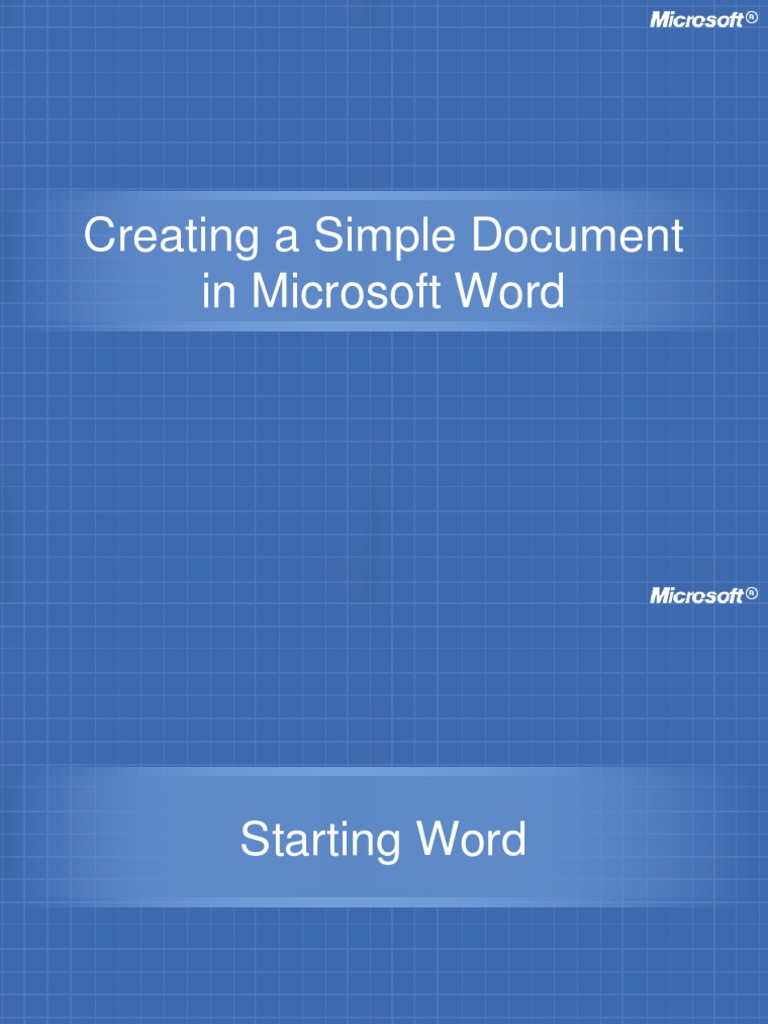 Creating A Simple Document in Microsoft Word | PDF | Microsoft Word ...