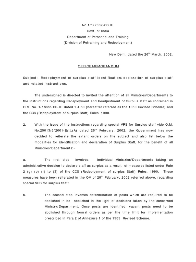 Redeployment of Surplus Staff Guidelines | PDF | Recruitment | Employment