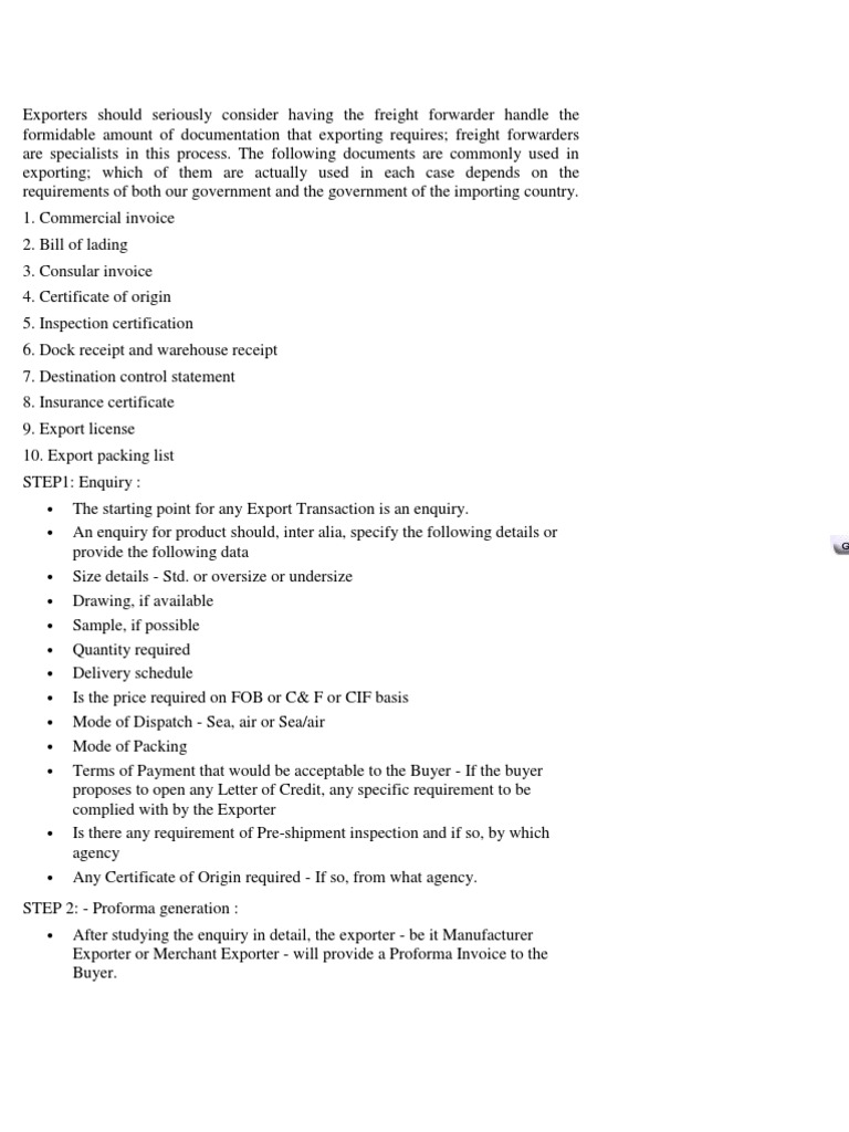 Export Documentation Process in Bangladesh | PDF | Bangladesh | Invoice