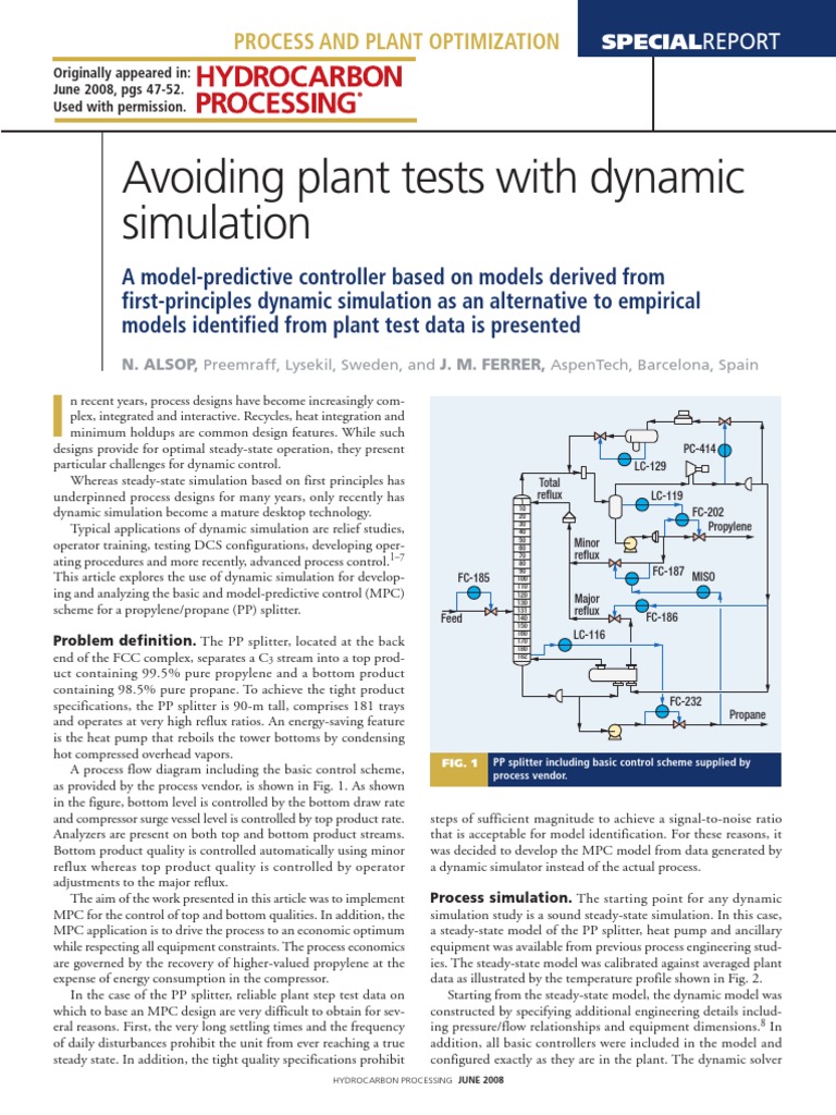 Avoiding Plant Tests With Dynamic Simulation | PDF