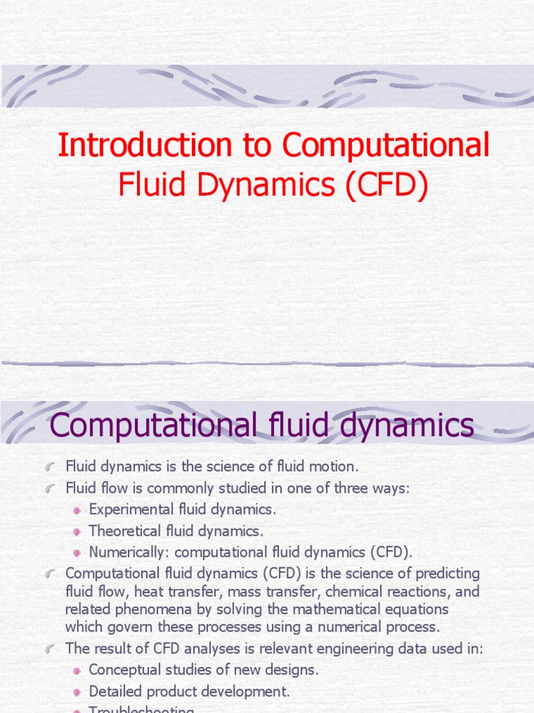 CFD Lecture 01 | PDF | Computational Fluid Dynamics | Fluid Dynamics