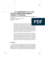 Cognição e aprendizagem de L2: os paradigmas simbólico e conexionista