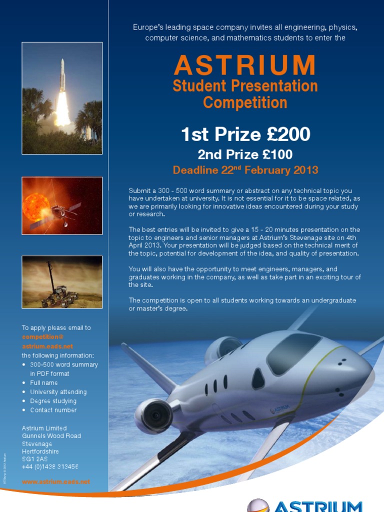 Astrium Student Presentation Competition | PDF | Academia | Science