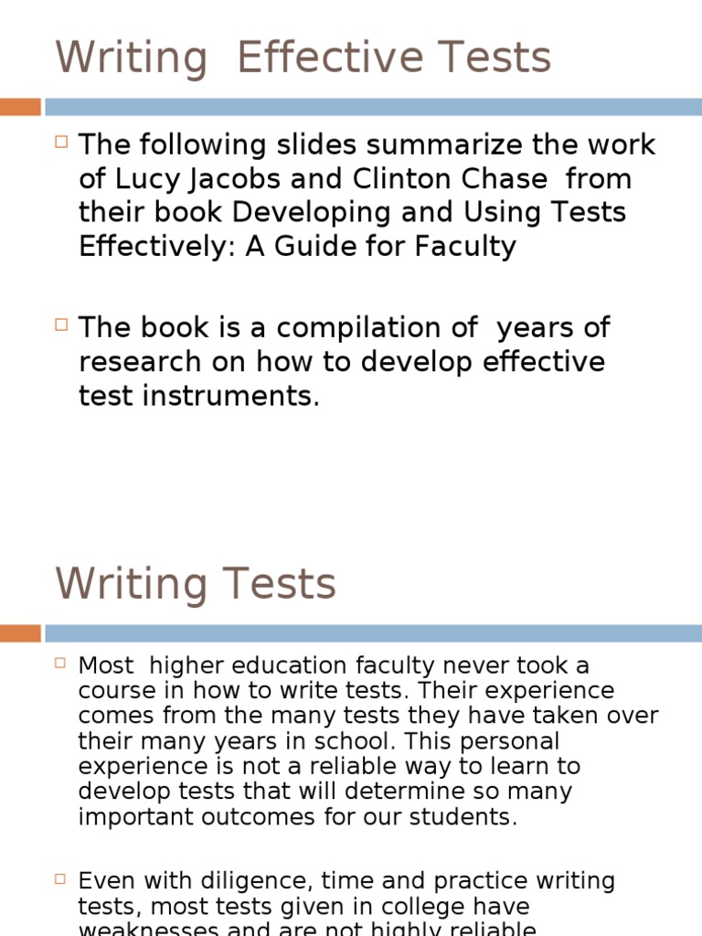 Effective Test Writing Strategies | PDF | Multiple Choice | Test ...