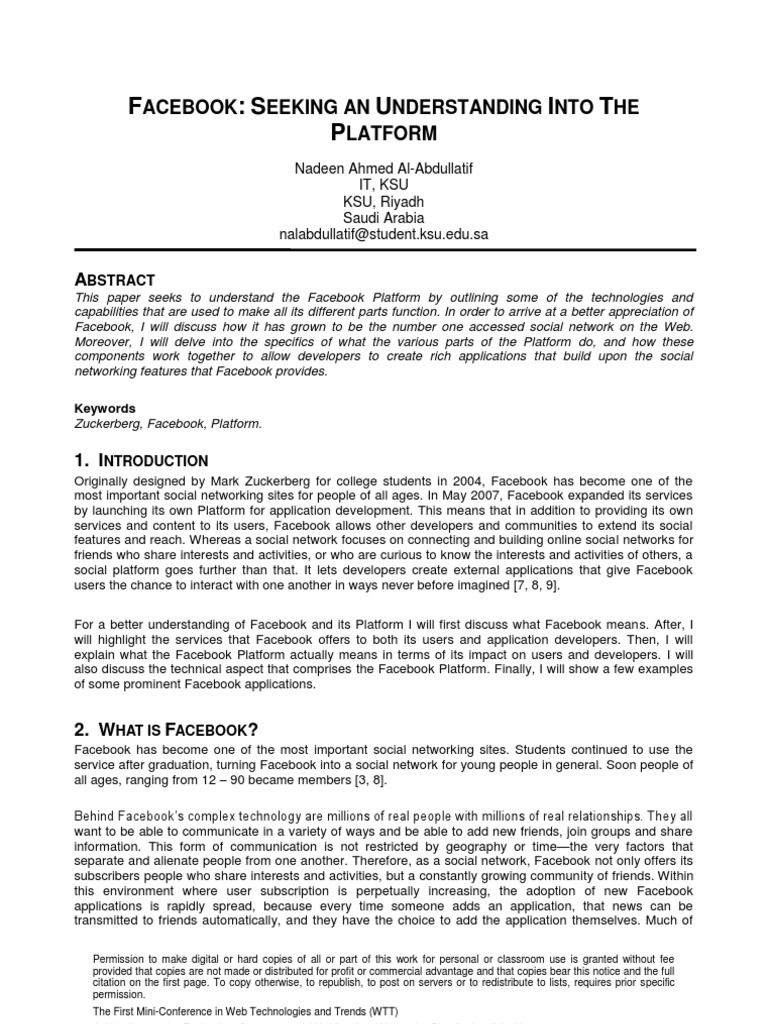 Facebook's Platform | PDF | Html Element | Facebook