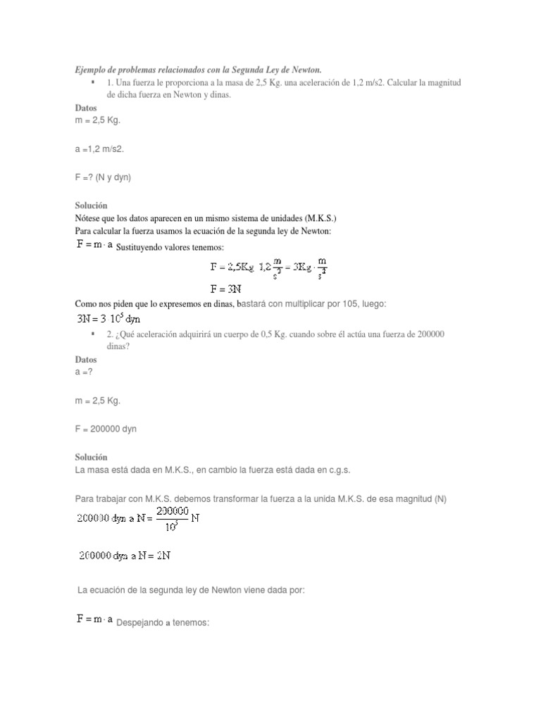 Segunda Ley de Newton | PDF | Masa | Las leyes del movimiento de Newton