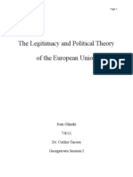 The Legitimacy and Political Theory of The European Union