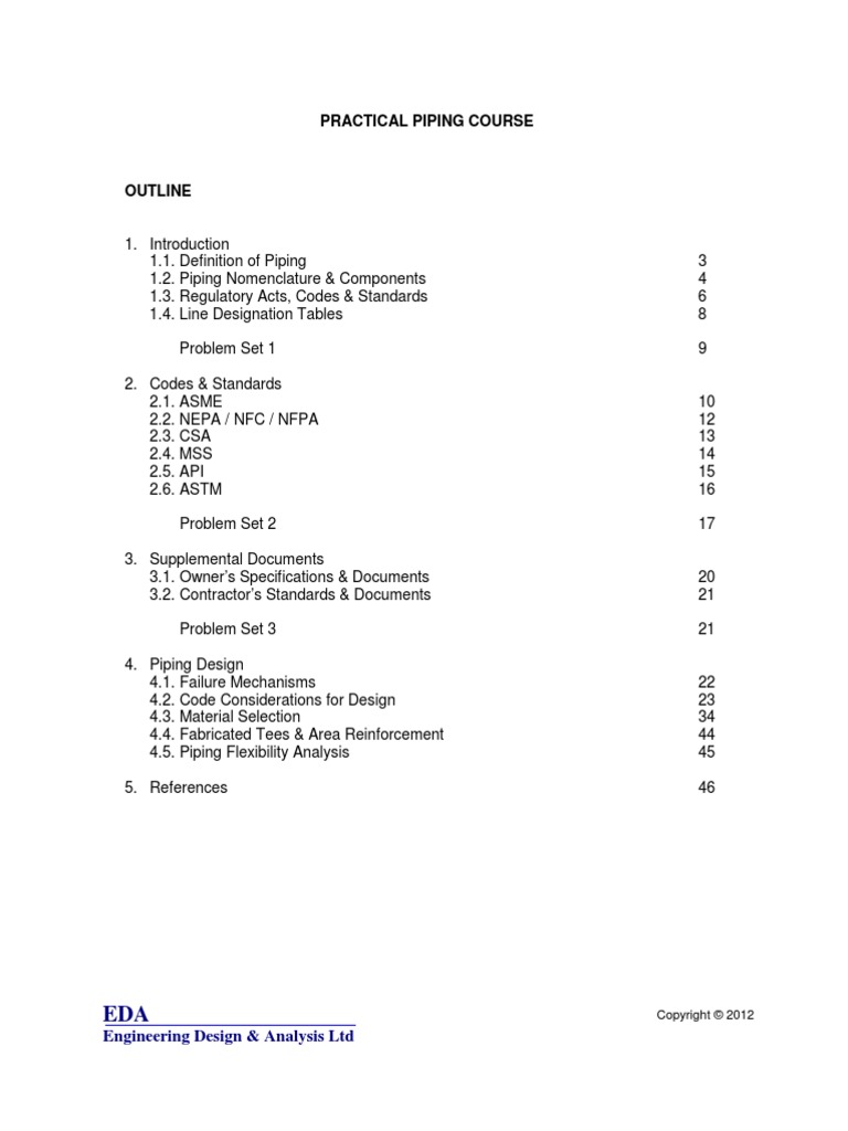 Practical Piping Course: Engineering Design & Analysis LTD | PDF