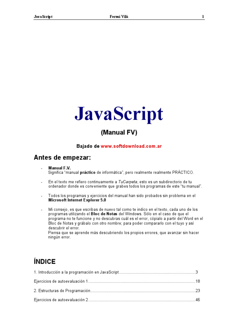 Manual javascript espa ol pdf html navegador web