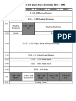 Natalie Larose'S 2Nd Grade Class Schedule 2012 - 2013: Monday Tuesday Wednesday Thursday Friday