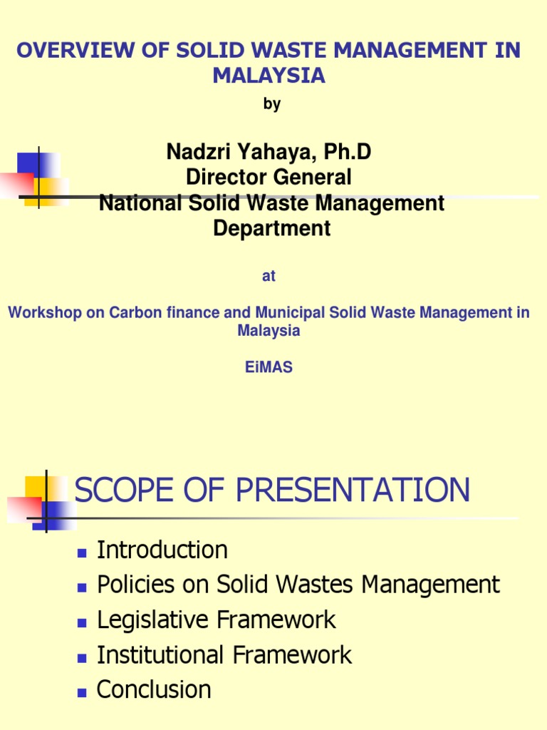 Overview of Solid Waste Management in Malaysia | PDF
