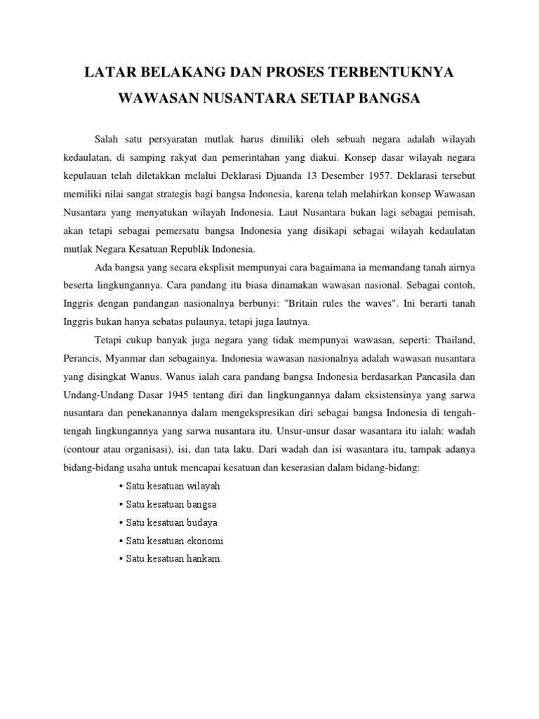 Latar Belakang Dan Proses Terbentuknya Wawasan Nusantara Setiap Bangsa