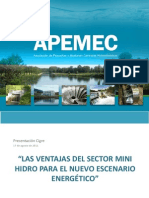 Apemec Cigre, Ventajas Del Sector Mini-hidro en Energia, Nov.2011