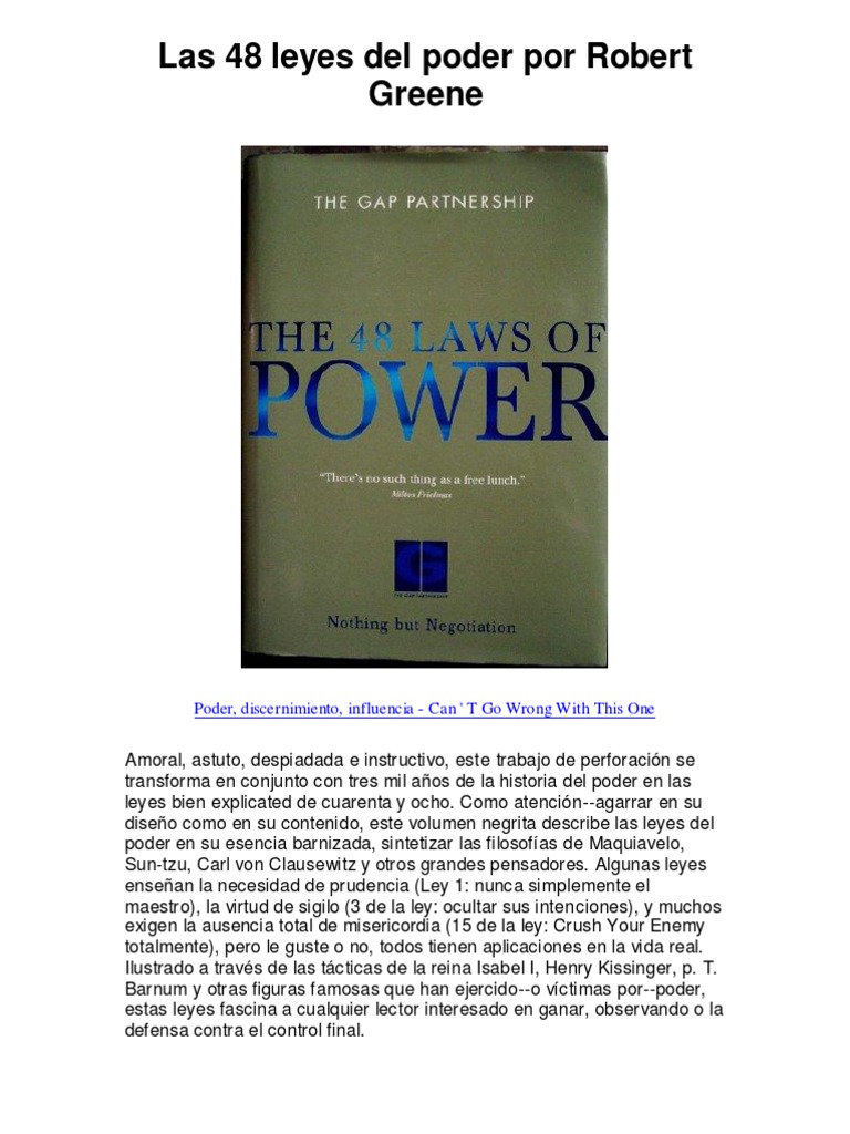 Libro Las 48 Leyes Del Poder Pdf