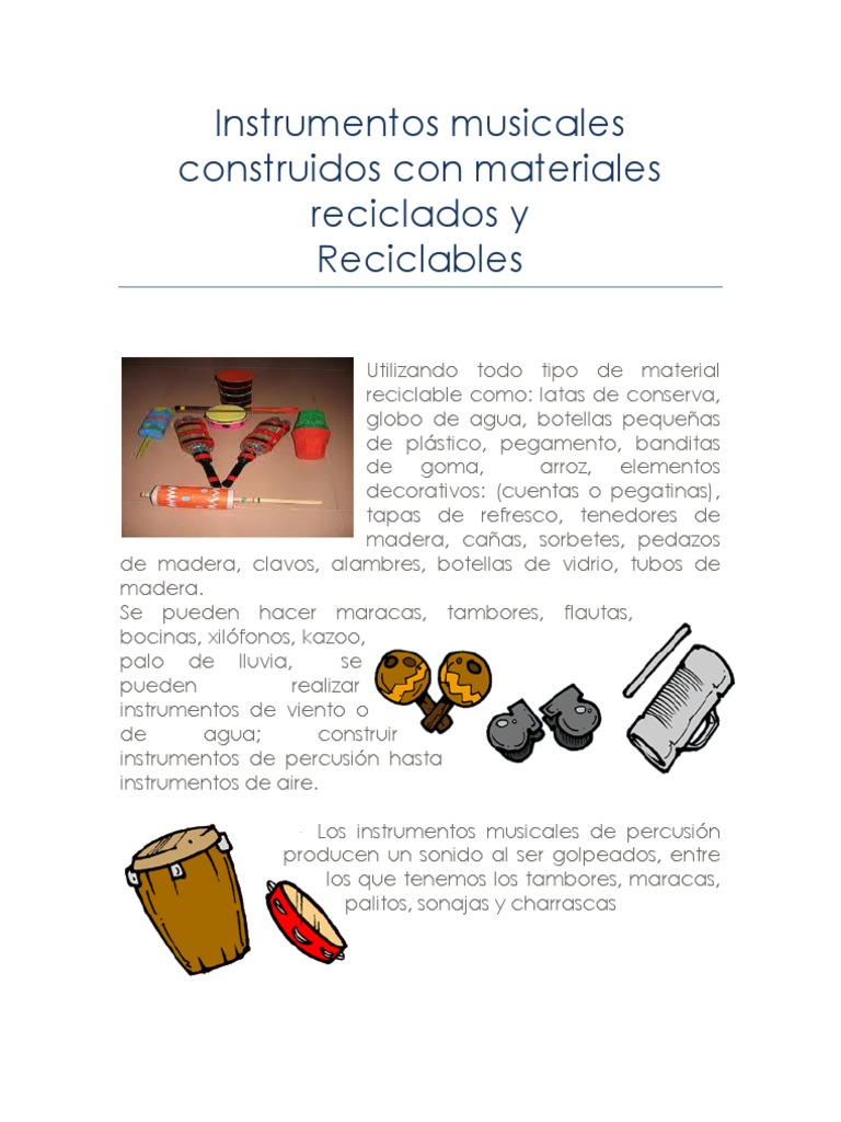 Instrumento Musical Sonajas Con Botellas De Plastico Maracas Con