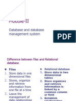 Module-II: Database and Database Management System