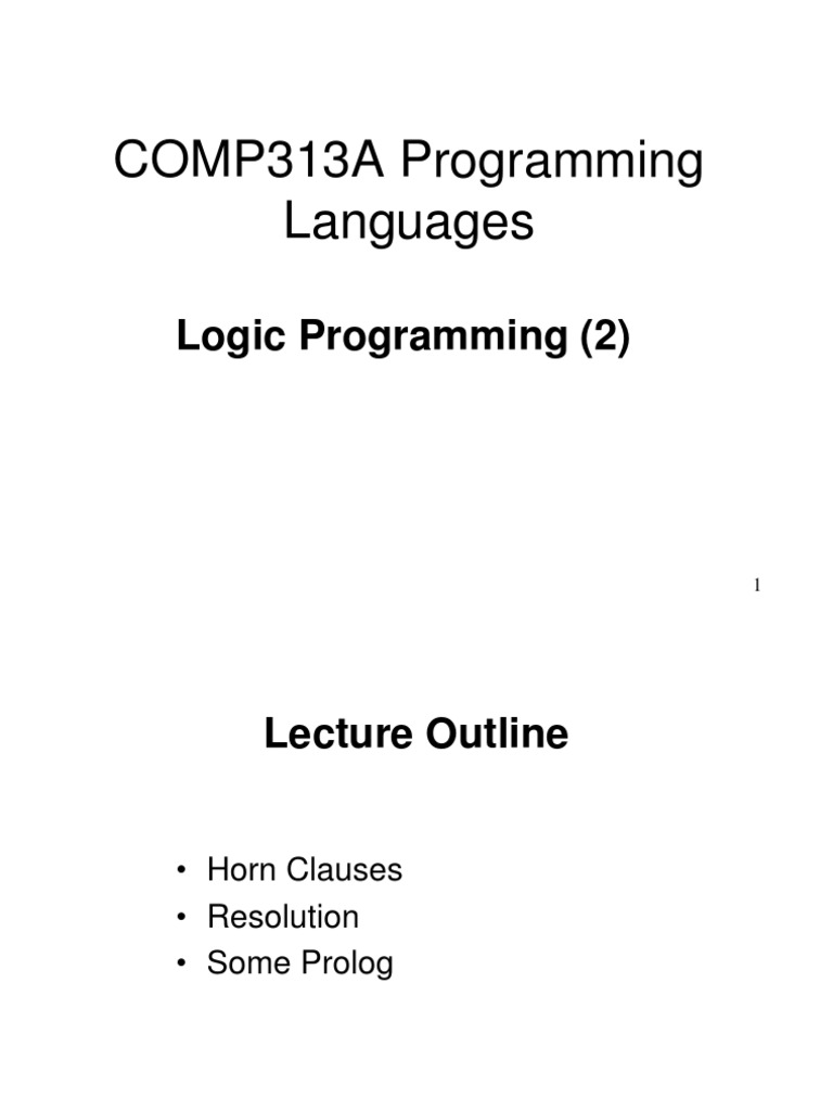 COMP313A Programming Languages | PDF | Formalism (Deductive ...
