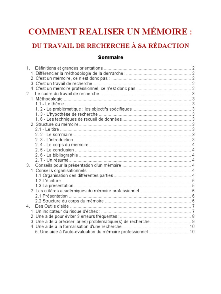 Comment Faire Un Resume De Memoire Comment Realiser Un Memoire | Lecture (Processus) | Expérience
