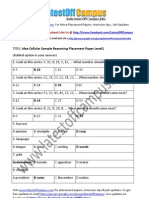 Idea Cellular Sample Reasoning Placement Paper Level1
