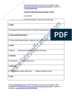 Idea Cellular Sample Verbal Placement Paper Level1