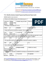 Mindfire Solutions Sample Programming Placement Paper Level1