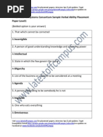 Internet Systems Consortium Verbal Ability Sample Placement Paper Level1