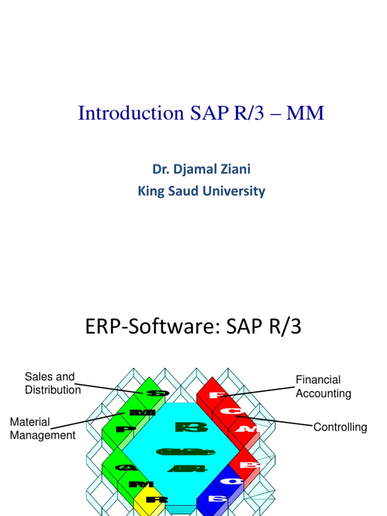 Introduction SAP R/3 - MM: Dr. Djamal Ziani King Saud University | PDF ...