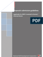 Proposals Submission Guidelines: Applicable For NGO's Involved in Formal / Informal Sector