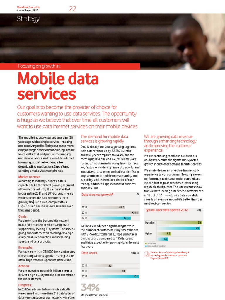Vodafone 2012 Annual Report: Data Growth | PDF | Mobile Phones | Lte ...