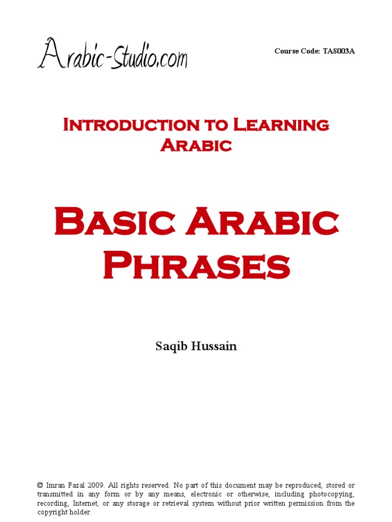 Basic Arabic Phrases: Introduction To Learning Arabic | PDF