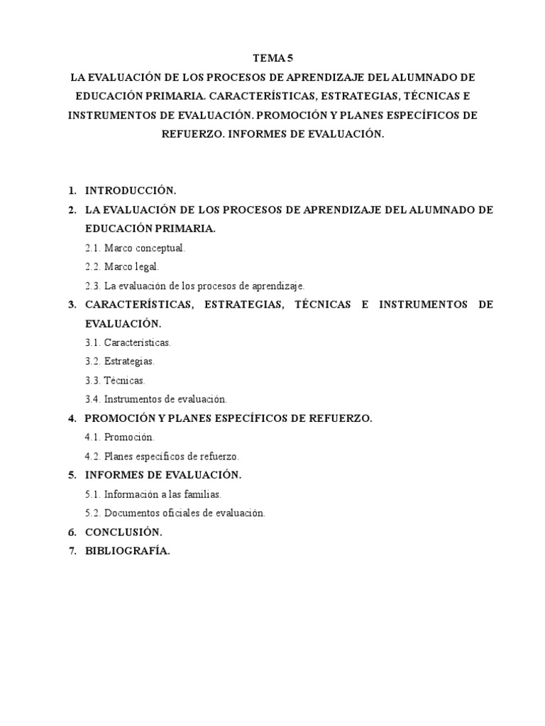 Evaluación del Aprendizaje en Primaria | PDF | Evaluación | Plan de ...