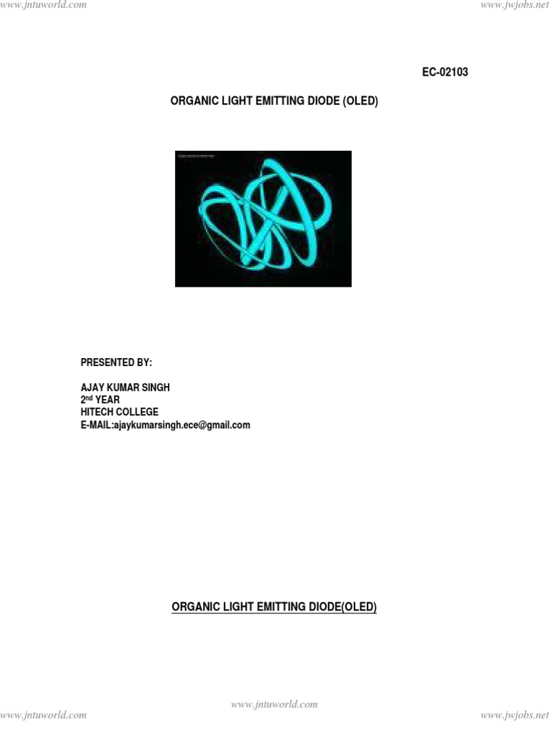 Understanding Organic Light Emitting Diodes | PDF | Oled | Liquid ...
