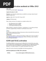 Download Volume Activation Methods in Office 2013 by William Lionel Baca Santos SN127767775 doc pdf