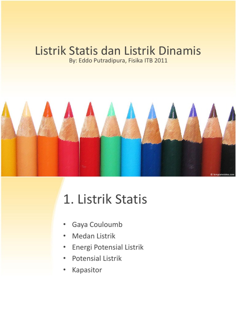 Listrik Statis Dan Listrik Dinamis Listrik Statis Dan Listrik Dinamis