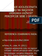 Izlaganje Adolescenata Riziku Na Nagovor Vršnjaka-Važnost Percepcije Sebe