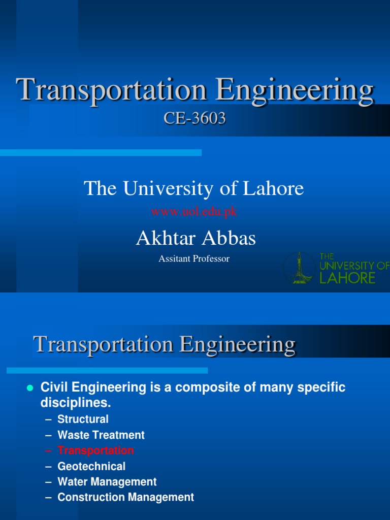 Transportation Engineering Course Overview | PDF | Track (Rail ...
