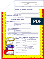 A) Underline The Correct Word:: D) Write Sentences. Use Short Forms Where Possible