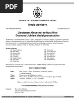 Download Lieutenant Governor to host final Diamond Jubilee Medal presentation by Lieutenant Governor of Ontario  Lieutenante-gouverneure de lOntario SN127790345 doc pdf