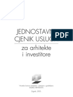 Cjenik Usluga Za Arhitekte I Investitore